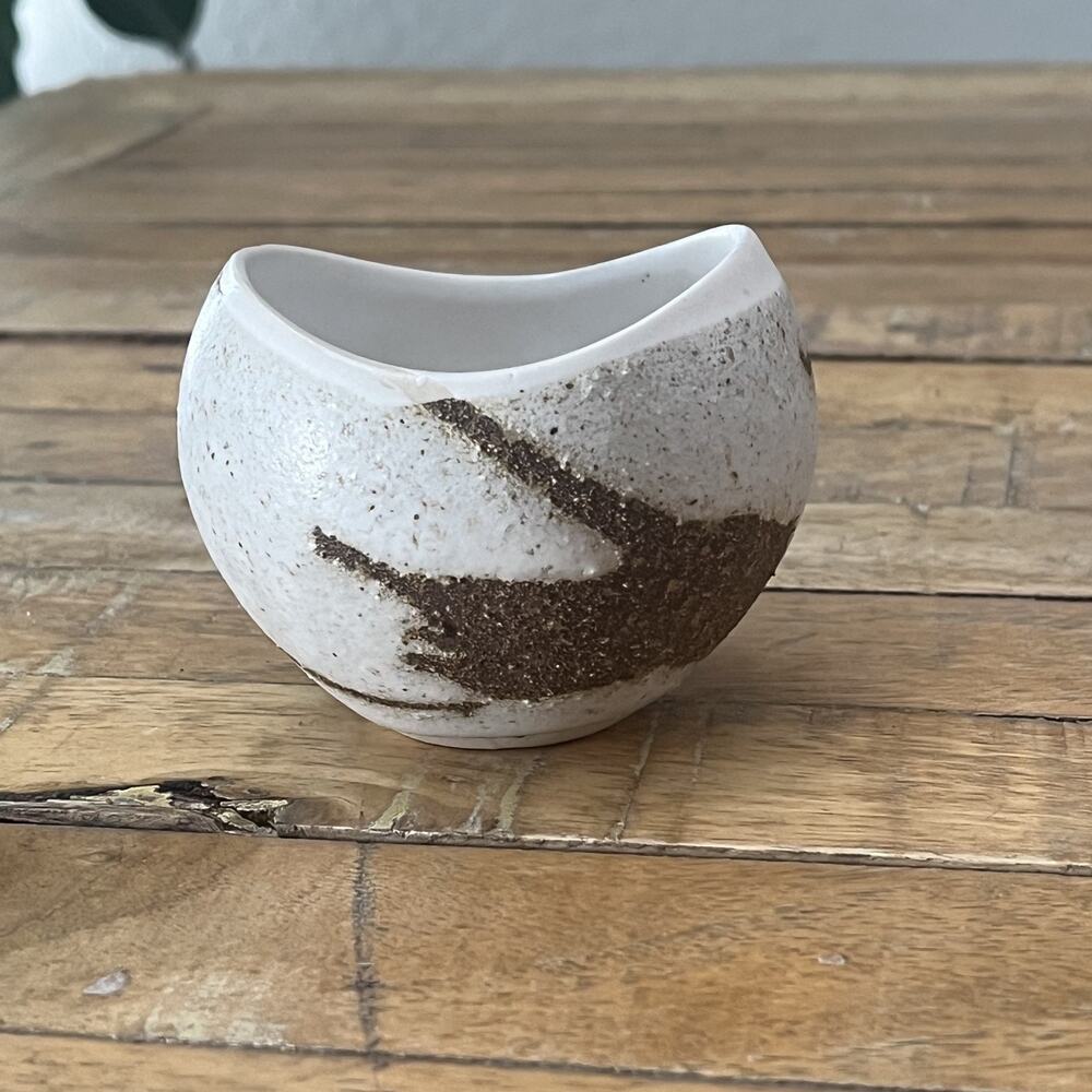 Andersen Design Studio Small Stoneware Tealight Holder 2.5 in Brown & Ivory